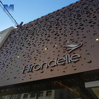 Façade Métallique Creuse Ignifuge en Gros, Découpe Laser 3D, Mur Rideau Vertical en Aluminium Perforé Résistant à la Corrosion