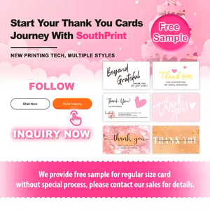 Custom Personalised Thankyou Cards Colorful Printed Logo Glossy Matte Finish Thank You Cards for Supporting <strong>My</strong> Small Business - Product Image 6