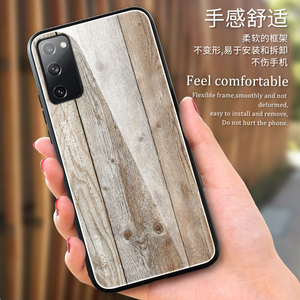 เคสสำหรับ Samsung <span class=keywords><strong>Galaxy</strong></span> <span class=keywords><strong>S20FE</strong></span> 5G ลายไม้เงา ฝาหลังกระจกนิรภัย - Product Image 2
