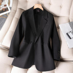 Élégant <span class=keywords><strong>Ensemble</strong></span> Deux Pièces de Bureau Femme Tuxedo <span class=keywords><strong>Blazer</strong></span> Long <span class=keywords><strong>et</strong></span> <span class=keywords><strong>Short</strong></span> Haute Qualité pour Tenue d'Affaires d'Automne - Product Image 4
