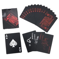 Jeu de société de poker familial portable, personnalisé, écologique, en plastique noir imperméable, finition brillante, Flying Art