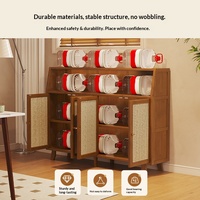 Meuble de rangement autoportant en bambou pour cuisine, buffet, armoire, organisateur