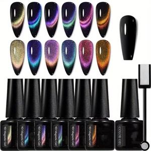 9D Magnetic Cat Eye <b>Gel</b> <b>Nail</b> Polish <b>Set</b> with Soak-Off Formula and Magnetic Stick - Create Stunning <b>Nail</b> Art with Ease - Product Image 2