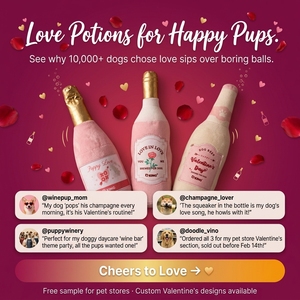 Jouets <span class=keywords><strong>en</strong></span> peluche pour chien <span class=keywords><strong>en</strong></span> forme de bouteille de vin pour la Saint-Valentin, jouets à mâcher couineurs pour chiot <span class=keywords><strong>en</strong></span> forme de <span class=keywords><strong>champagne</strong></span> et bière, jouets <span class=keywords><strong>en</strong></span> peluche durables pour animaux de compagnie, cadeau interactif - Product Image 3