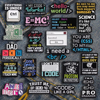 Divertidos pines de esmalte con código de programación, insignias de solapa personalizadas de ciencia, matemáticas y física, broche para mochila, chaqueta, accesorios, regalo
