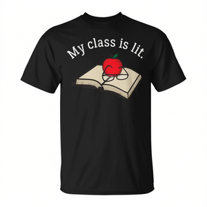 T-shirt pour professeur d'anglais Class Is Lit Design noir Xl - Product Image 2
