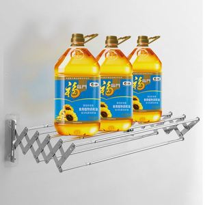 Barre porte-serviettes murale pliable et extensible en acier inoxydable pour salle de bain d'hôtel, douche, avec fonction échelle et support de rangement - Product Image 4