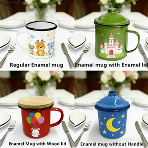 Tazza da Caffè in Smalto con Stampa Bandiera Australiana, Colore Blu, Logo Personalizzato, Bordo in Acciaio Inox, Regalo Promozionale - Product Image 5