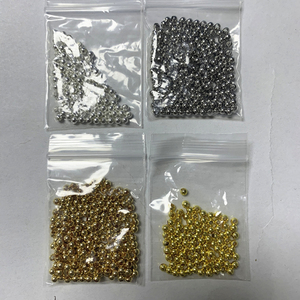 DIY 주얼리용 유광 4mm 14k 18k 골드 변색 방지 황동 스페이서 비즈, 4가지 색상 메탈 구슬 - Product Image 4