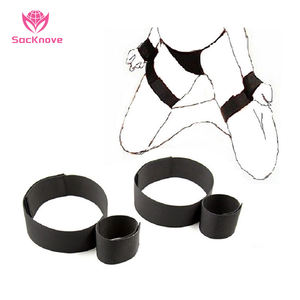 SacKnove女性スレーブゲームBdsm手首Mオープンレッグセルフベッド拘束フェチ手錠ボンデージカップルのための大人のおもちゃ - Product Image 1