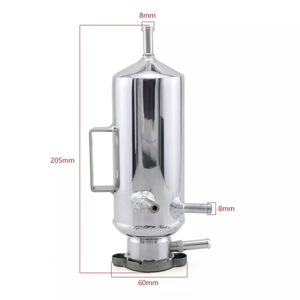 Réservoir d'expansion universel en alliage d'aluminium SX005 argenté pour voiture, avec évacuation de refroidissement et anti-mousse - Product Image 2