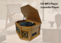 Lecteur de gramophone à l'ancienne avec cassette de CD SD USB sans fil BT disques vinyles rétro platine vinyle lp