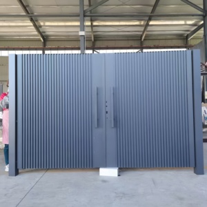 Portail coulissant automatique en aluminium robuste pour entrée de propriété résidentielle extérieure moderne - Product Image 3