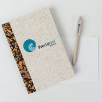 Ensemble de carnet de notes A5 minimaliste en papier recyclé avec stylo, impression UV, écologique, personnalisable, cadeau