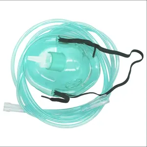 Masque d'oxygène recycleur d'urgence jetable en PVC stérile médical pour adultes Masque à oxygène respirable avec sac