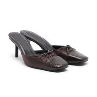 Mules à talons hauts élégantes pour femmes 2026, style de créateur célèbre, à bout carré, à enfiler