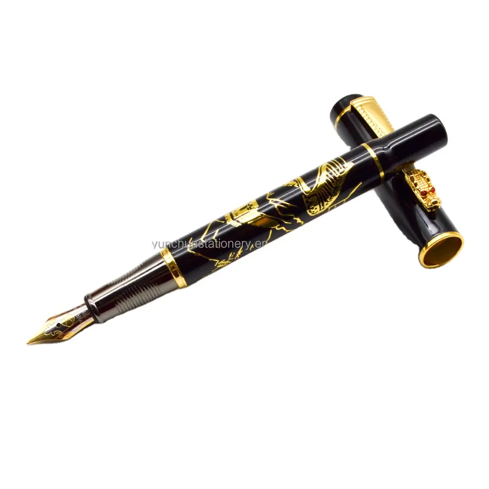 Stylo fontaine de luxe en métal lourd, avec cartouche d'encre, écriture lisse, livraison gratuite