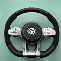 Volant en cuir perforé noir style carbone pour Mercedes Benz W213 C238 W463 W464 W222 C217 CLS C257 W205 C63 AMG