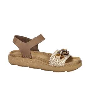 Sandales plates pour femmes Lumberjack, beige, talon de 3 cm, taille 41, semelle en liège - Product Image 3