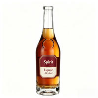 Bouteille de boisson en verre super flint de 500 ml avec finition givrée et bouchon en liège pour la vodka, les spiritueux, le gin, le rhum, la tequila, le vin, l'eau