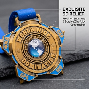 Medaglia Personalizzata in Lega di Zinco 3D con Rilievo, Bronzo Anticato, per Atletica Leggera, Premio per Competizioni Sportive Scolastiche - Product Image 2