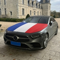 Housse de capot de voiture universelle en spandex avec drapeau de France, bannière pour capot de moteur de SUV et camion 130x150cm, décoration pour fans de football et défilés