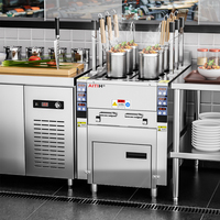 Cuiseur de pâtes et nouilles électrique commercial de luxe à 6 têtes avec levage automatique, équipement de cuisine pour restaurant