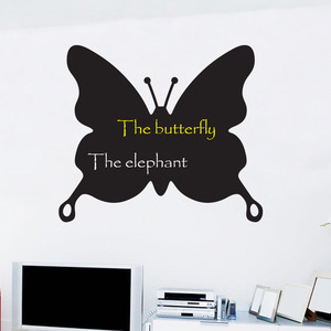 Adesivi murali a farfalla in PVC rimovibili ecologici lavagna nera cancellabile impermeabile in vinile per la scrittura e il <span class=keywords><strong>disegno</strong></span> - Product Image 1