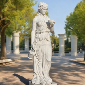 Statue d'art personnalisable en marbre poli, représentant une dame grecque, pour la décoration paysagère de manoirs et parcs - Product Image 5