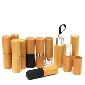 Sinh thái thân thiện phân hủy sinh học Refillable tre trang điểm mỹ phẩm bao bì Son môi lipblam lipgoss lông mi Ống bột hộp