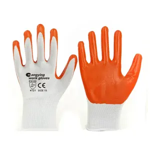 Glatte Oberfläche Arbeits schutz Sicherheit Bauarbeiten Nitril Palm Handschuhe