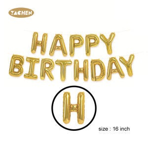 ياشين مخصص ذهبي فضي أحمر متعدد الألوان 16 بوصة رقائق الألومنيوم مجموعة بالونات عيد ميلاد سعيد للزينة حفلة عيد ميلاد - Product Image 3