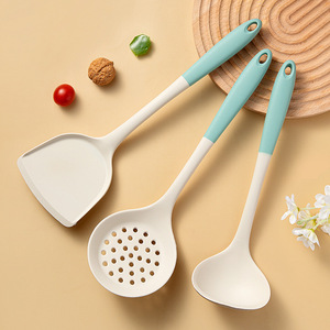 Silicone Kitchenware Set 3 Pc Spatula Ladle Strainer Heat Resistant Non Stick Cooking Tools For Household Use - Product Image 1