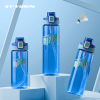 Bouteille d'eau motivante Yiben avec marqueur de temps, en plastique anti-fuite, vente en gros