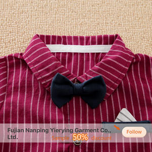 Newborn Baby Boy Striped Thin <b>Short</b>-sleeved Summer Jumpsuit Wholesale - Product Image 3