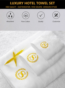 Ensemble de serviettes de spa d'hôtel 5 étoiles de luxe 100% coton blanc doux Serviettes carrées pour le visage, les mains, le bain et les enfants <span class=keywords><strong>Broderie</strong></span> de logo <span class=keywords><strong>personnalisée</strong></span> Couleur unie - Product Image 3