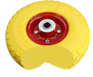 पंचर प्रमाण फ्लैट मुक्त पहियों और टायर ठोस पॉलीयूरेथेन पु रबर टायर फोम भरे पहियों - Product Image 6