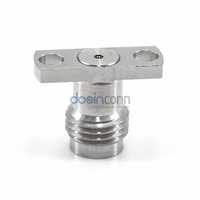 Conector Coaxial RF Hembra de 2.4mm DC-50GHz para Montaje en Panel con Brida de 2 Orificios, Conexión a Cristal Sellado de 50 Ohmios