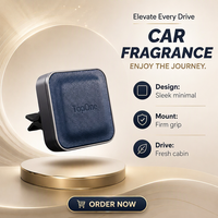 Diffuseur voiture en cuir style professionnel avec clip magnétique, silicone anti-rayures et coffret cadeau d'aromathérapie