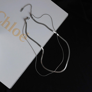 Sang trọng hai lớp rắn Chuỗi vòng cổ tối giản Instagram choker cho phụ nữ thích hợp đồ trang sức sang trọng - Product Image 5