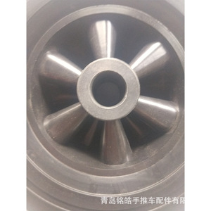 Rueda de caucho sólido de 10 pulgadas, capacidad de carga de 200 kg, banda de rodadura firme, color gris, para carretillas de mano - Product Image 4