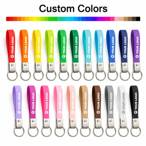 Porte-clés en PVC souple personnalisé avec logo, cordon de poignet, étanche, durable, flexible, pour cadeau promotionnel d'entreprise - Product Image 2
