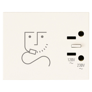 Prise murale pour rasoir électrique 230V, plaque murale pour rasoir blanc - Product Image 1