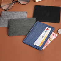 Dompet Kartu Bisnis Kulit Tipis Vintage dengan Logo Custom, Penahan Kartu, untuk Pria