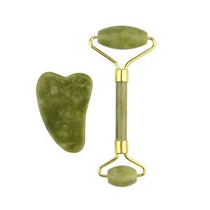 BY Masaje facial de mano Guasha Tabla de raspado herramienta Anti envejecimiento Rodillo facial GuaSha Jade <span class=keywords><strong>Roller</strong></span> Cuidado DE LA PIEL - Product Image 1
