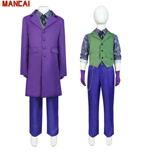 Batman The Dark Knight Joker Cosplay Costume – Men's Purple Outfit For Halloween & Parties