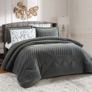 Cho kosmos mùa đông cổ điển Jacquard <span class=keywords><strong>Comforter</strong></span> bedding <span class=keywords><strong>Set</strong></span> 6pcs ấm áp và mềm mại nhung 200tc dệt mô hình - Product Image 3