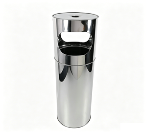 Cenicero Metálico <span class=keywords><strong>para</strong></span> Cigarros <span class=keywords><strong>con</strong></span> <span class=keywords><strong>Tapa</strong></span> y Contenedor de Basura, <span class=keywords><strong>Cubo</strong></span> de Basura Comercial de Acero Inoxidable <span class=keywords><strong>para</strong></span> Interiores y Exteriores - Product Image 1