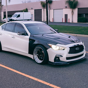 Aérations de capot moteur en fibre de carbone véritable style GTS Q50 pour Infiniti Q50 Spec-S, capot ventilé 2014 2018 2020 2014-2022 - Product Image 5