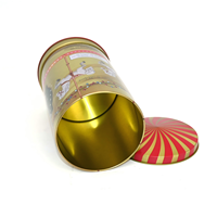 Boîte en fer blanc cylindrique personnalisée sur le thème de Noël, avec cloche musicale rotative à ressort, pour l'emballage alimentaire (sandwichs et aliments pour bébés)